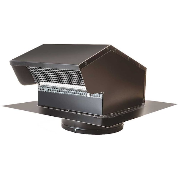 6 in. Goose Neck Vent Roof Cap in Black